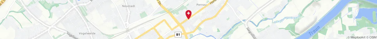Kartendarstellung des Standorts für Steinbock-Apotheke in 4600 Wels